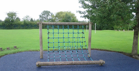 Climbing frame on wet pour surface